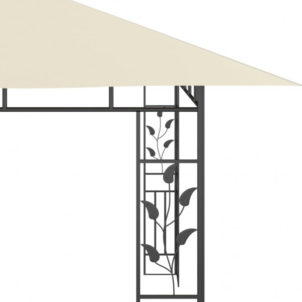 Gazebo com rede mosquiteira 4x3x2.73 m 180 g/m² creme M 5