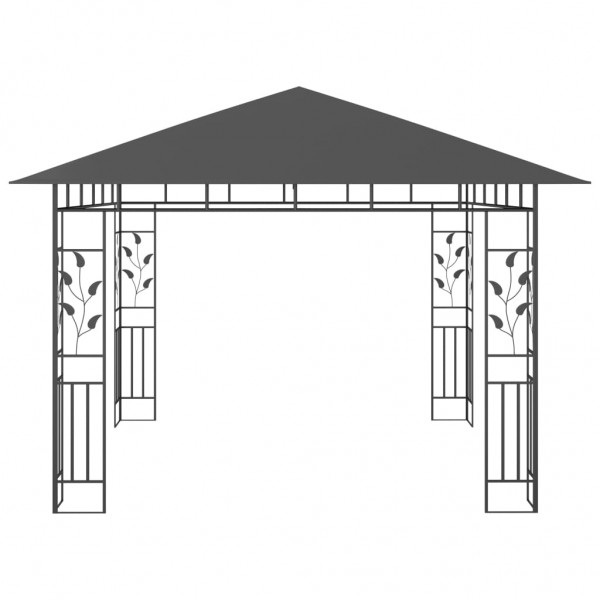 Gazebo com rede mosquiteira 3x3x2.73 m 180 g/m² antracite M 4