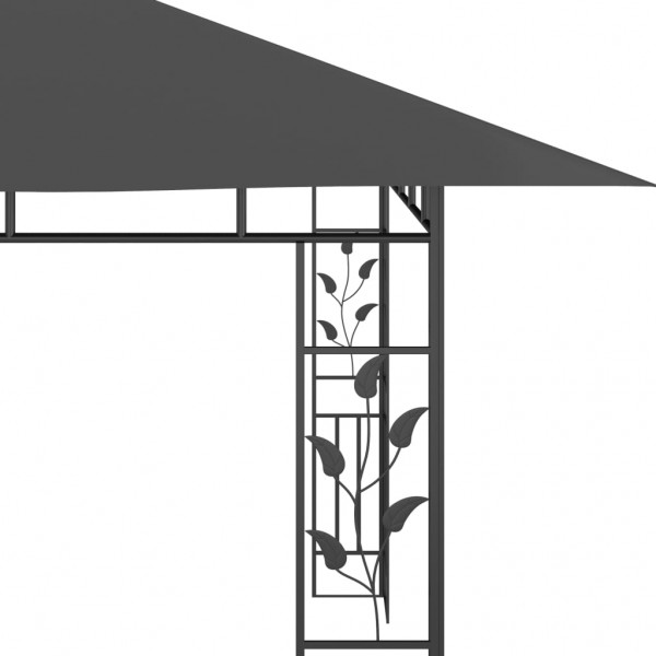 Gazebo com rede mosquiteira 4x3x2.73 m 180 g/m² antracite M 5