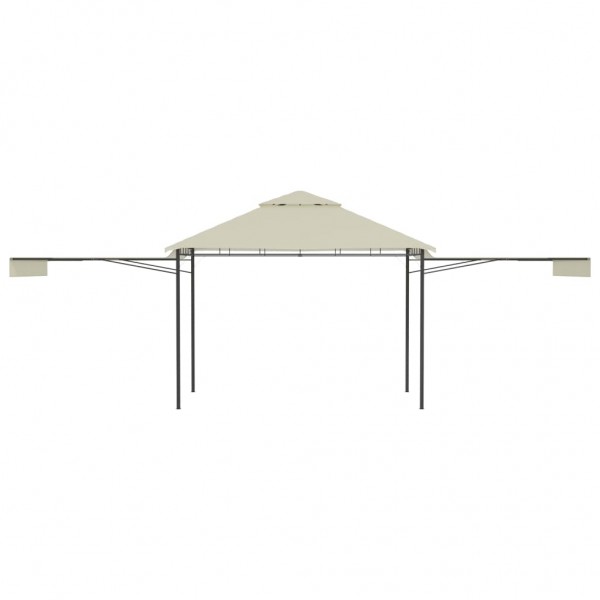 Gazebo com toldos duplos extensíveis 3x3x2.75 m 180 g/m² creme M 5