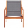 Silla de jardín de madera maciza de eucalipto y textilene gris 2