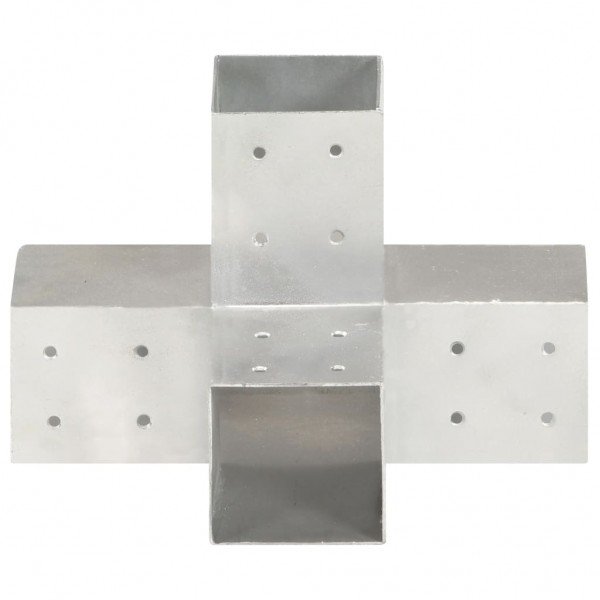 Conectores de postes en X 4 uds metal galvanizado 81x81 mm M 4