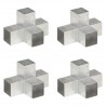 Bases para poste em forma de X 4 pcs 91x91 mm metal galvanizado 1