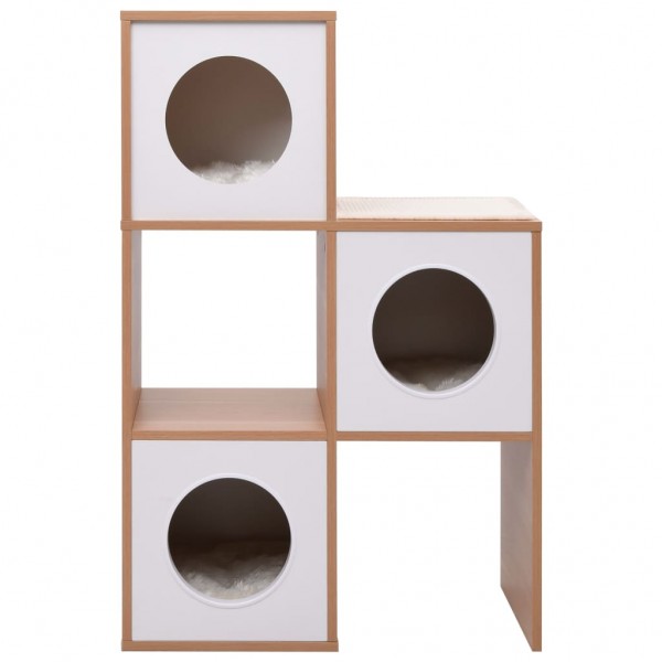 Bloque de casas para gatos con alfombra rascadora sisal 100 cm M 3