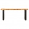 Banco de madera maciza de mango sin tratar y acero 110 cm 2