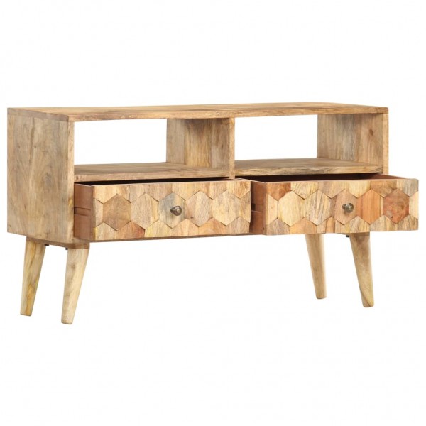 Mueble para TV madera maciza de mango 90x30x50 cm M 4