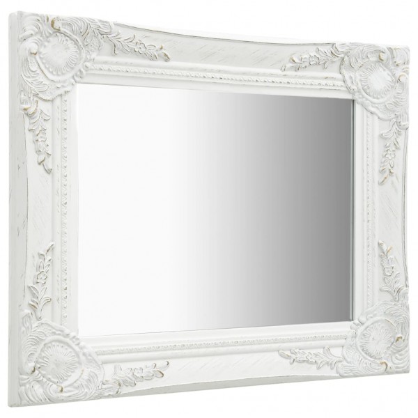 Espejo de pared estilo barroco blanco 50x40 cm M 3