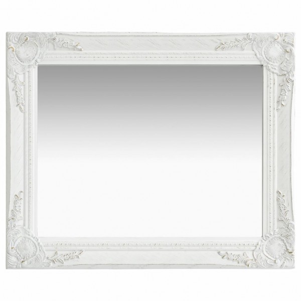 Espejo de pared estilo barroco blanco 50x60 cm M 2