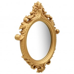 Espejo de pared estilo castillo dorado 56x76 cm H