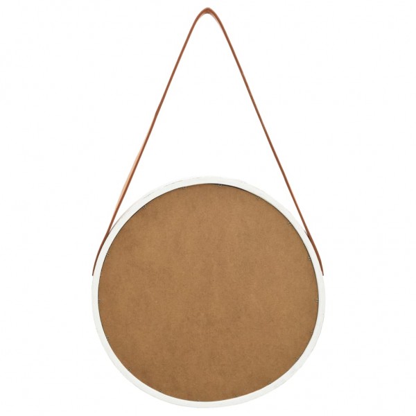 Espejo de pared con correa blanco 40 cm M 5