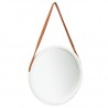 Espejo de pared con correa blanco 50 cm 1