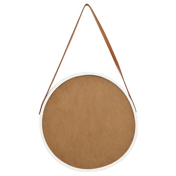 Espejo de pared con correa blanco 50 cm M 5