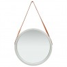 Espejo de pared con correa plateado 50 cm 2