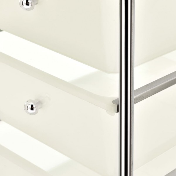 Carrito de almacenaje portátil 4 cajones plástico blanco M 3