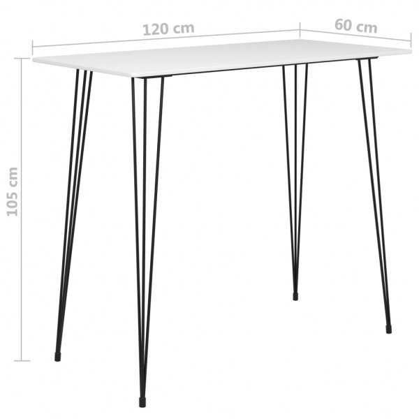 Mesa alta de cocina blanco 120x60x105 cm M 5
