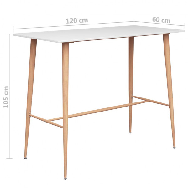 Mesa de bar 120x60x105 cm branco M 5