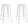 Taburetes de bar apilables 2 unidades de metal blanco 1