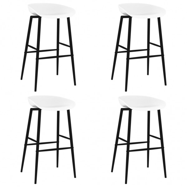 Taburetes de cocina 4 unidades blanco D