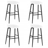 Taburetes de cocina 4 unidades blanco 1