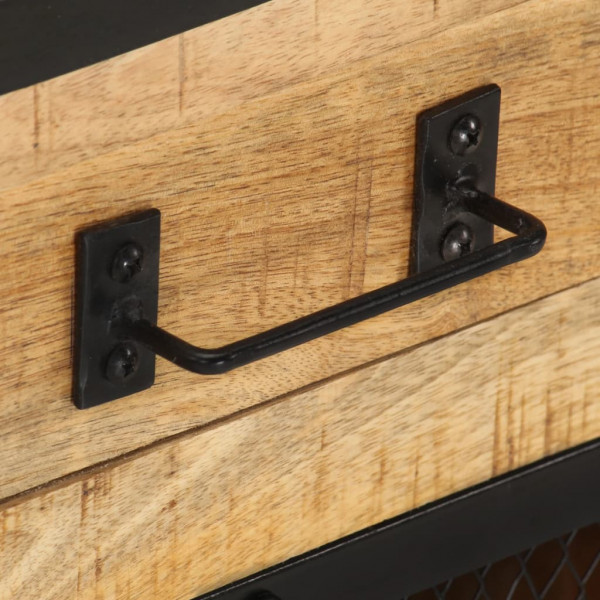 Mesita de noche madera maciza de mango sin tratar 43x30x51 cm M 3