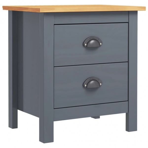 Mesa de cabeceira Hill 46x35x49.5 cm pinho maciço cinza M 3