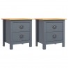 Mesitas de noche Hill 2 uds madera de pino gris 46x35x49.5 cm 1