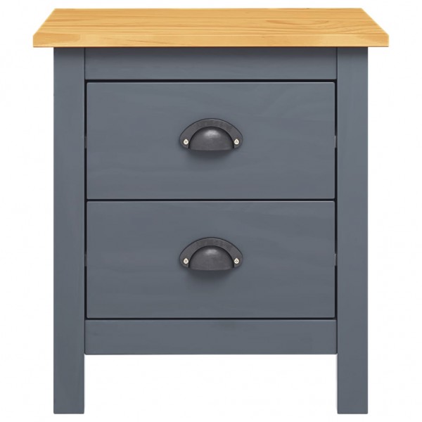 Mesitas de noche Hill 2 uds madera de pino gris 46x35x49.5 cm M 4