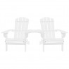 Cadeiras jardim Adirondack + mesa centro madeira abeto branco 2