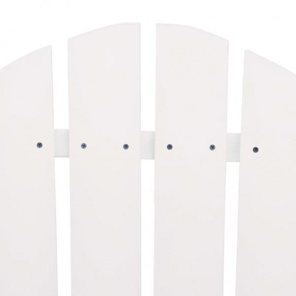 Silla jardín Adirondack y mesita madera maciza de abeto blanca M 5