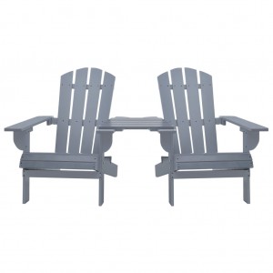 Cadeiras jardim Adirondack + mesa centro madeira abeto cinza H