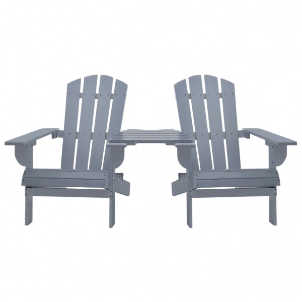 Cadeiras jardim Adirondack + mesa centro madeira abeto cinza M 2