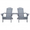 Cadeiras jardim Adirondack + mesa centro madeira abeto cinza 2