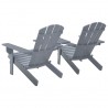Silla jardín Adirondack y mesita madera maciza de abeto gris 4
