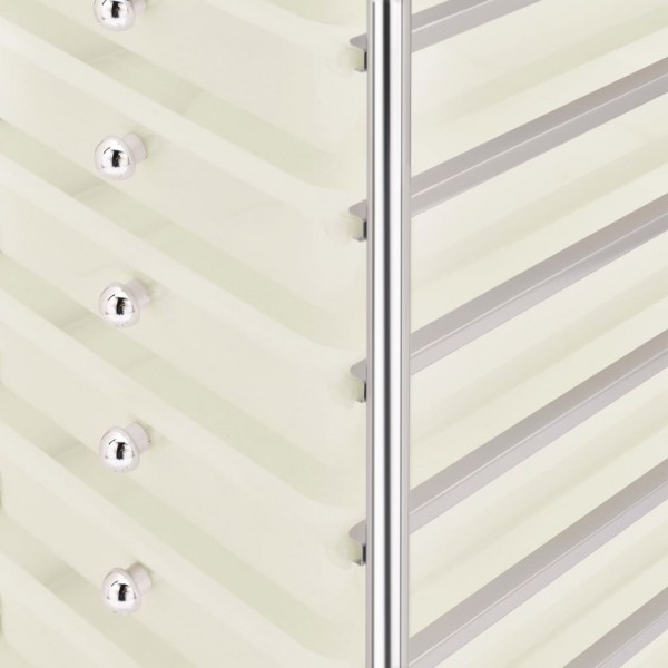 Carrinho de arrumação móvel com 10 gavetas plástico branco M 3