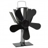 Ventilador de estufa accionado por calor 5 aspas negro 2
