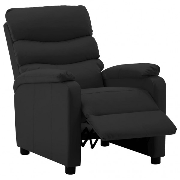 Sillón reclinable de cuero sintético negro M 3