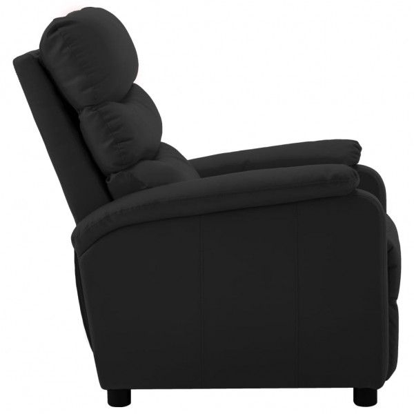 Sillón reclinable de cuero sintético negro M 4