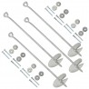 Anclajes de tierra 4 uds metal galvanizado 10x60 cm 1