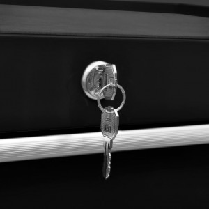 Trólei de oficina para ferramentas com 7 gavetas preto H