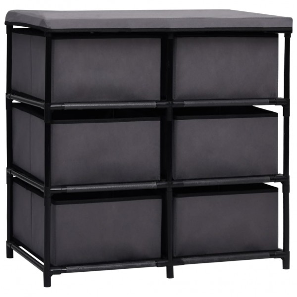 Armario de almacenamiento con 6 cajones gris 55x29x55 cm M 5