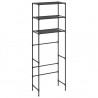 Estante com 3 prateleiras p/ casa de banho 53x28x169 cm preto 2