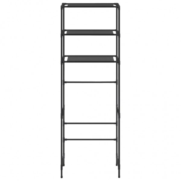 Estante encima del inodoro 3 niveles negro 53x28x169 cm M 3