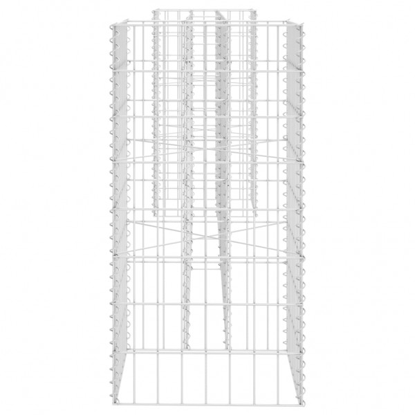 Jardinera de gaviones forma de H alambre de acero 260x40x80 cm M 4