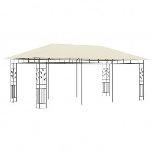 Gazebo com rede mosquiteira 6x3x2.73 m creme H