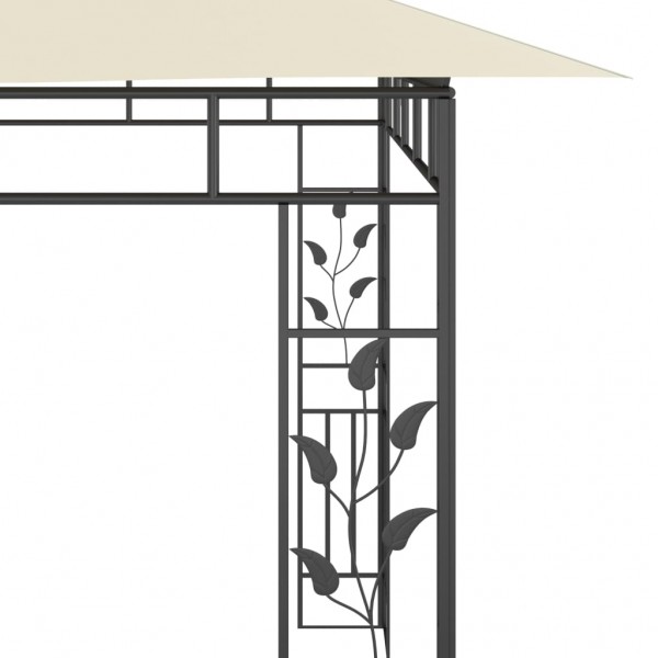 Gazebo com rede mosquiteira 6x3x2.73 m creme M 5
