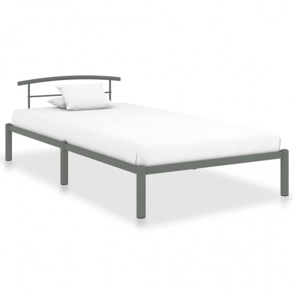 Estructura de cama de metal gris 90x200 cm D