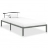 Estructura de cama de metal gris 90x200 cm 1