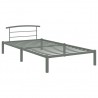Estructura de cama de metal gris 90x200 cm 2