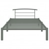 Estructura de cama de metal gris 90x200 cm 3