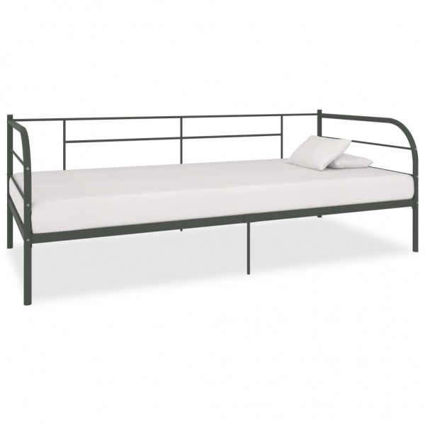Estructura de cama de metal gris 90x200 cm D